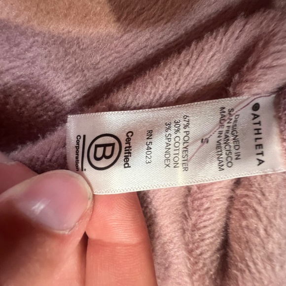 Athleta Cozy Karma Asym Pullover Womens EUC Size Small, Mauve Pink - Picture 7 of 13